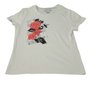 Passports Womens T-Shirt Multicolor Size Medium Cotton Blend Short Sleeve